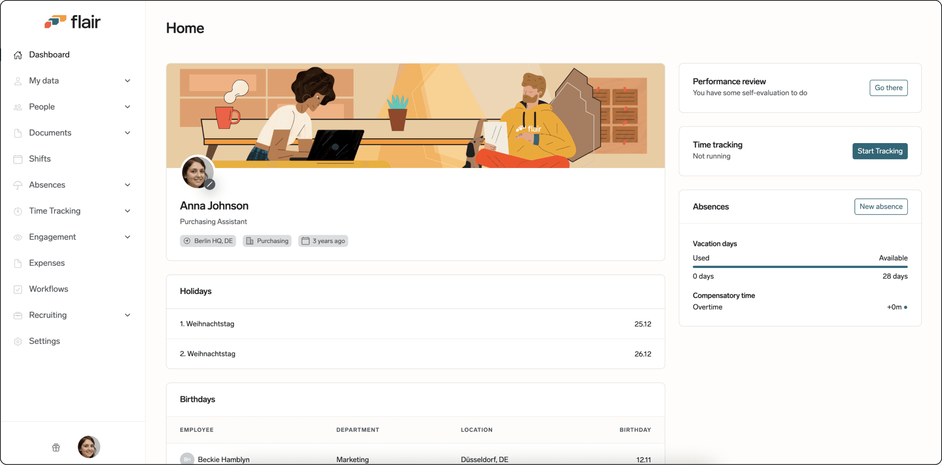 Dashboard Employee Hub