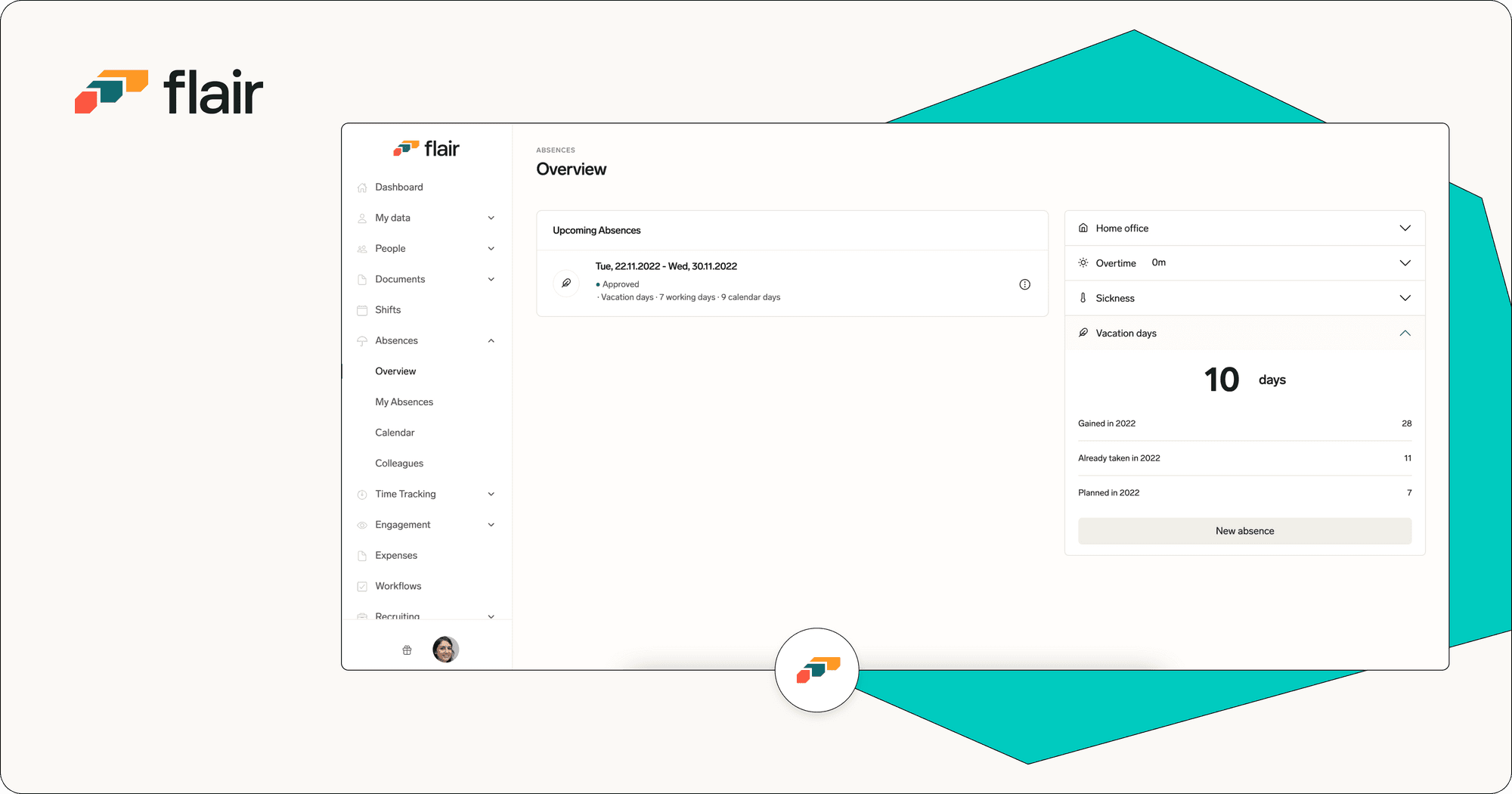 Übersicht überUrlaubstage Dashboard
