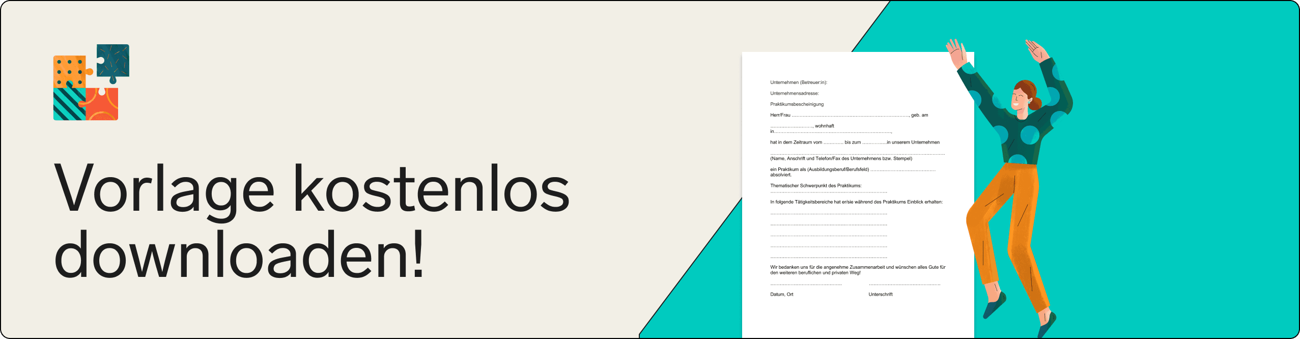 Vorlage Prakikumsbescheinigung als PDF