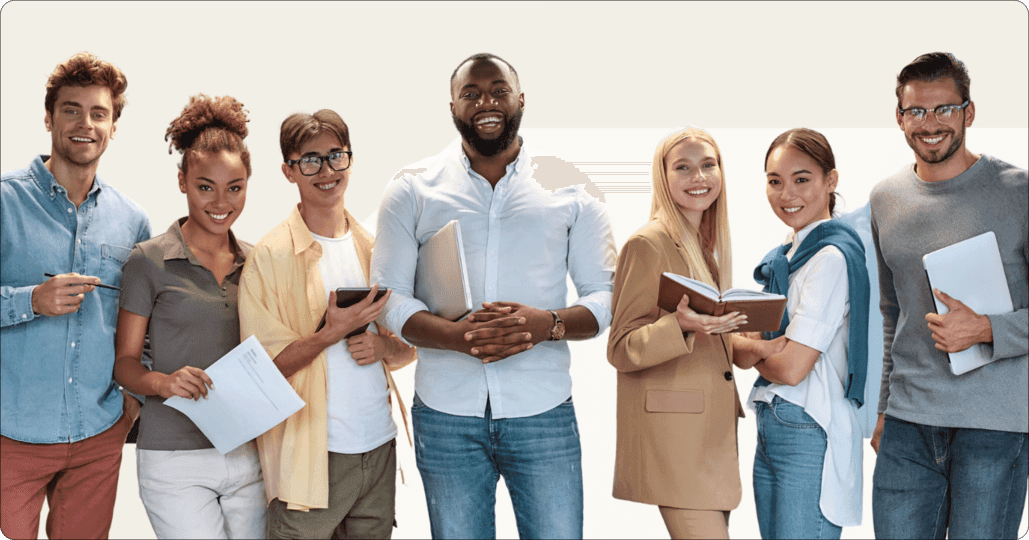 happy diverse HR team working successfully with agile methodologies