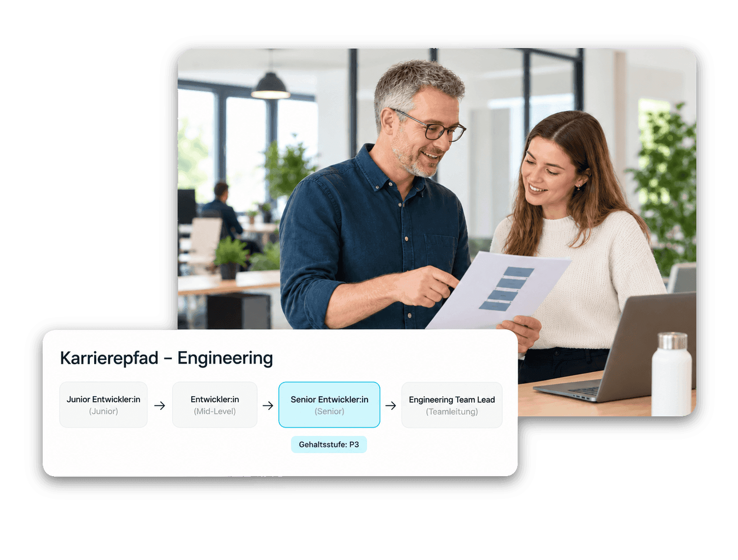 Rollen-Builder mit einer Rollenfamilie und ihren Rollen als Karrierepfad