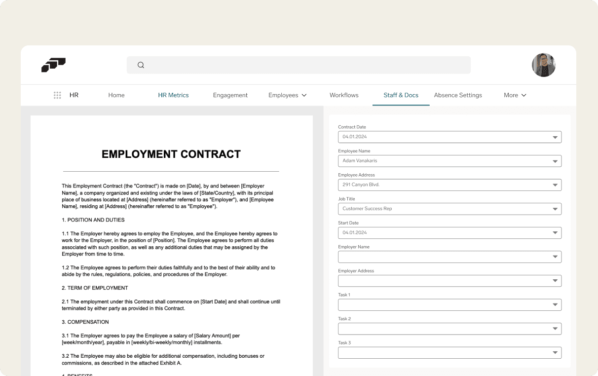 Document Creation UI
