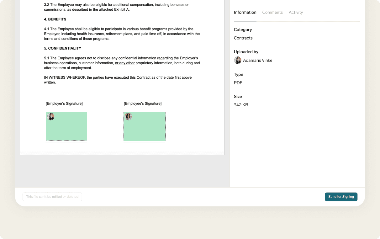 E-Signatures UI
