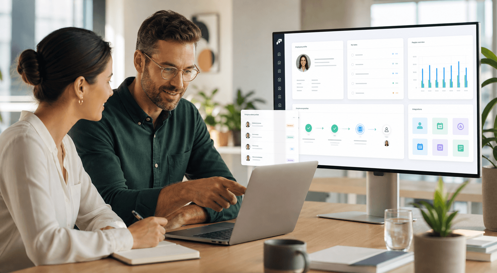Headless HR interfaces connected to employee data, workflows, and analytics