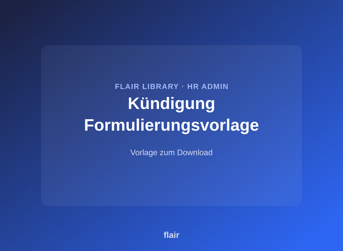 Kündigung Formulierungsvorlage